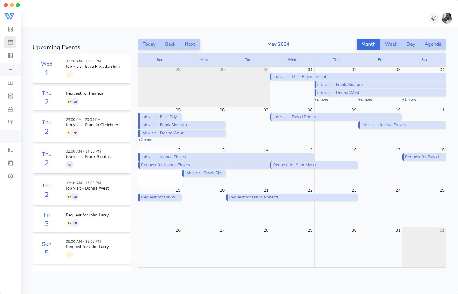 Schedule screenshot